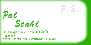 pal stahl business card